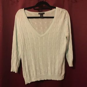 Mint 3/4 sleeve knit sweater L